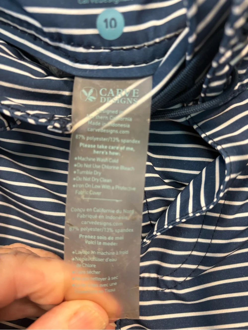 Carve Designs Noosa Navy and White Striped Swim Shorts 10